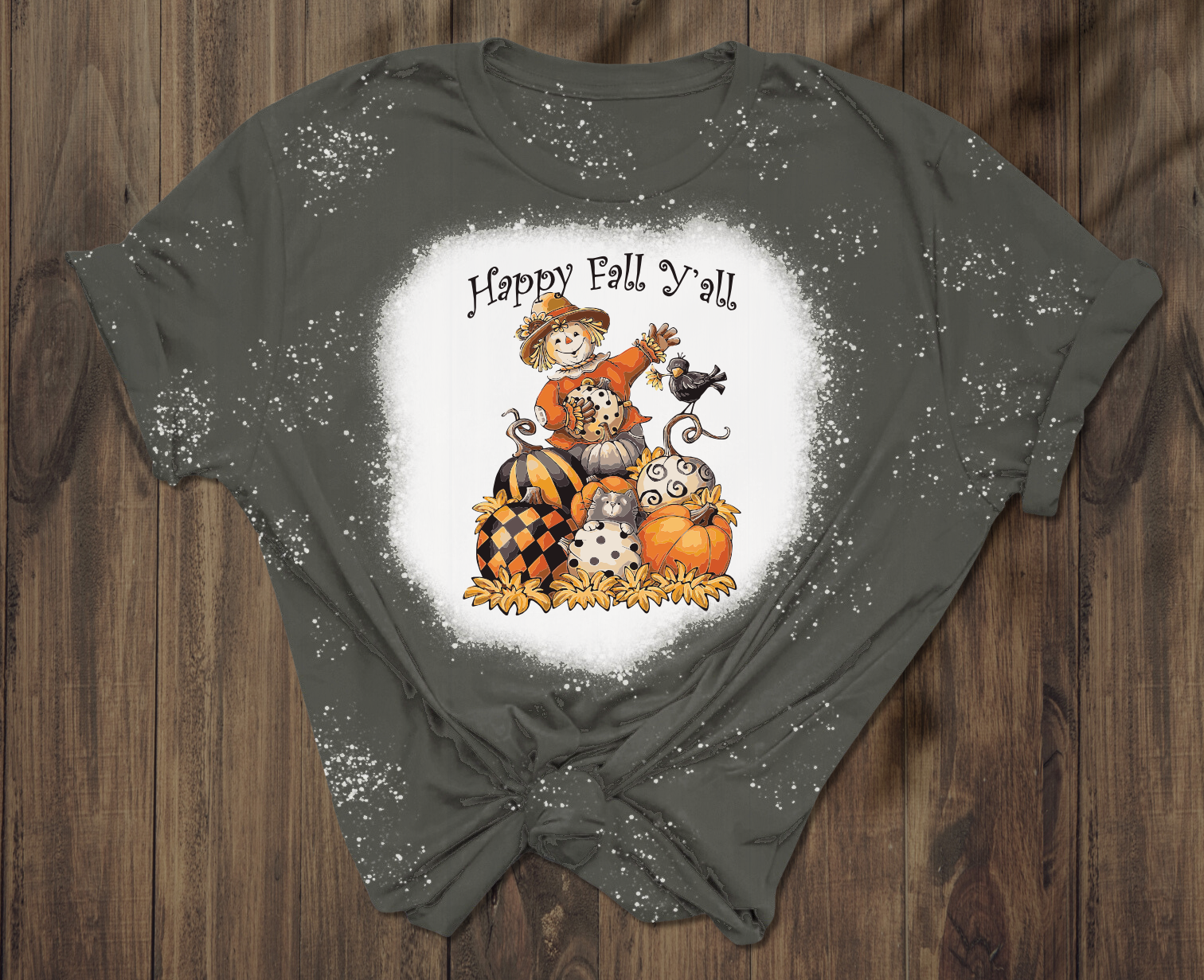 Scarecrow Happy Fall Y'all Short Sleeve T-Shirt