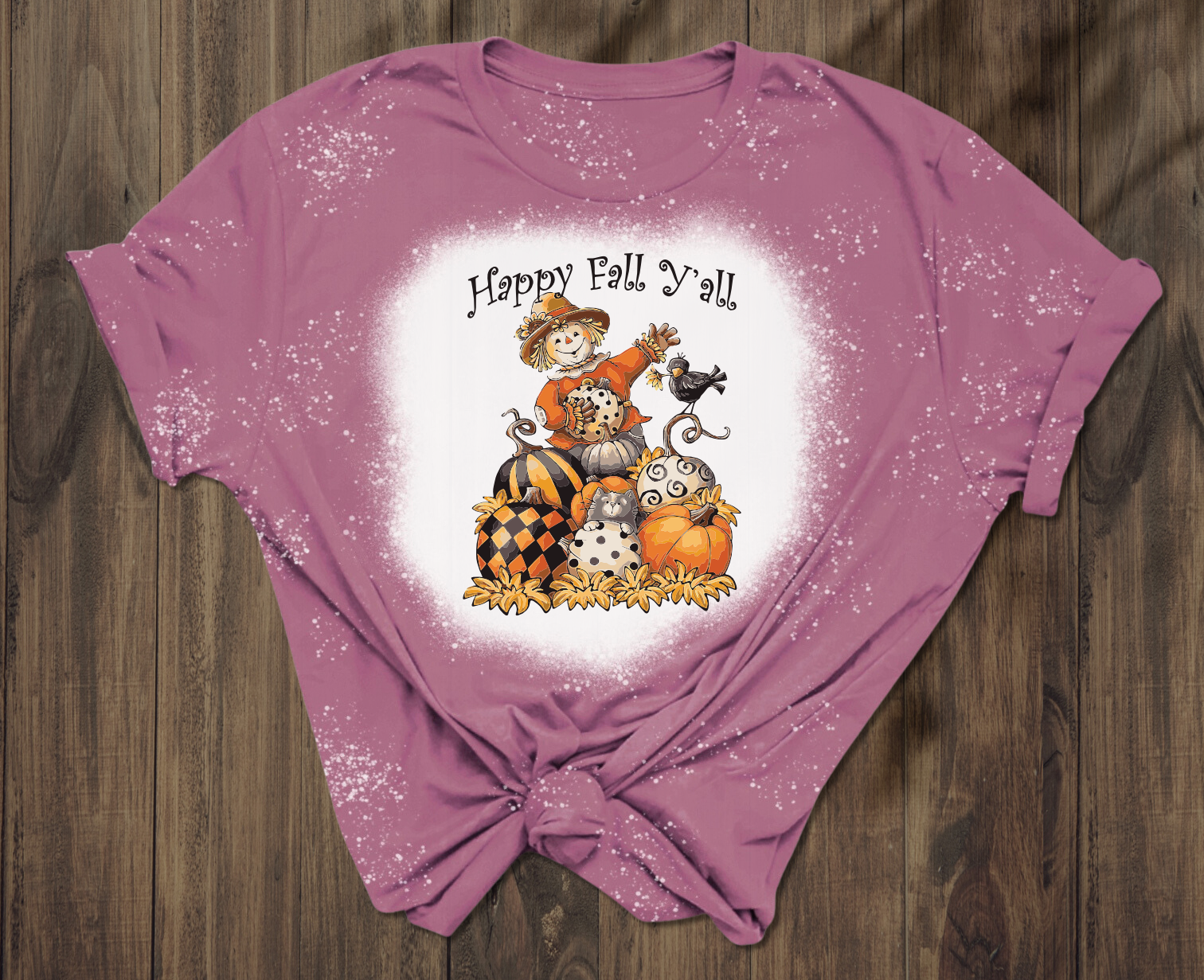 Scarecrow Happy Fall Y'all Short Sleeve T-Shirt