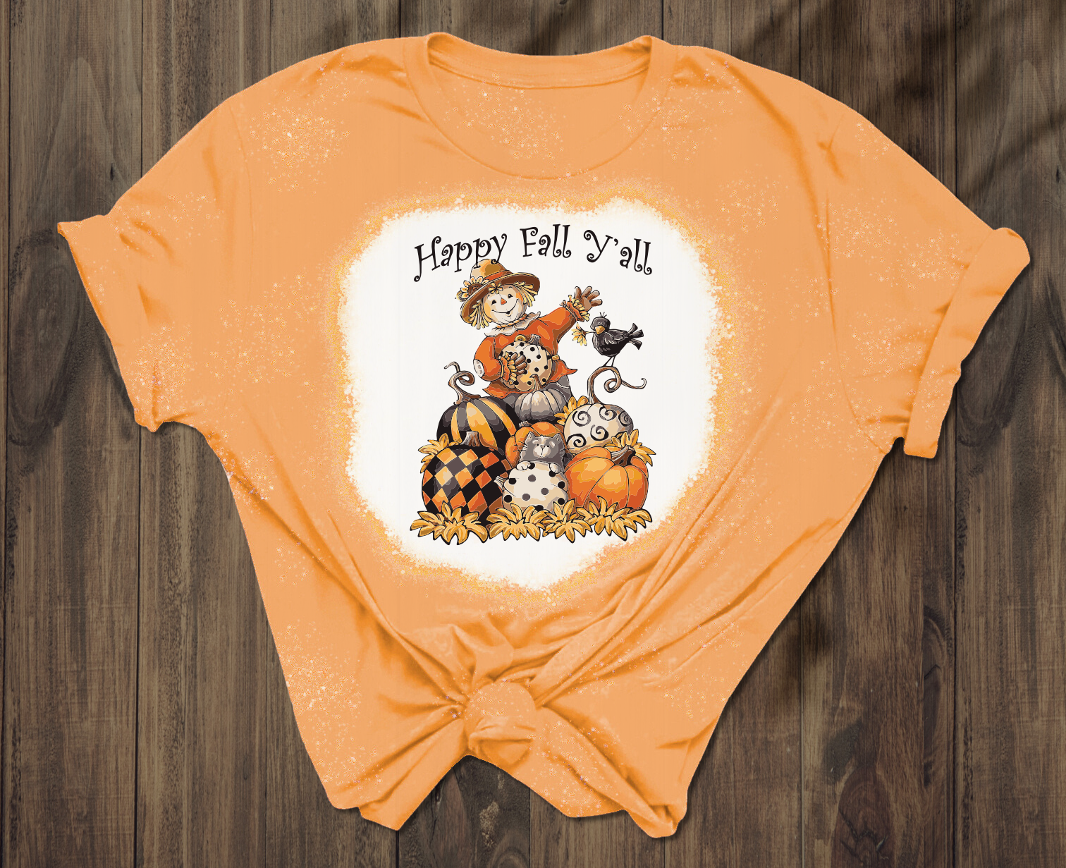 Scarecrow Happy Fall Y'all Short Sleeve T-Shirt