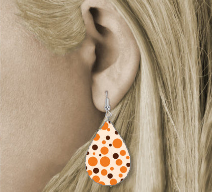 Fall Halloween Dots & Spots Teardrop Earrings Style 2