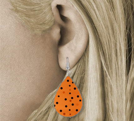 Fall Halloween Dots & Spots Teardrop Earrings Style 4