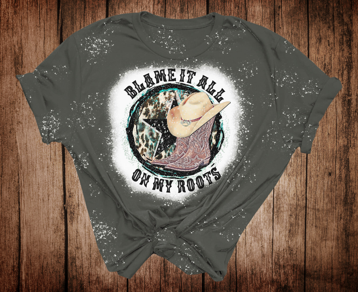 Blame It All On My Roots Bleached Short Sleeve T-Shirt
