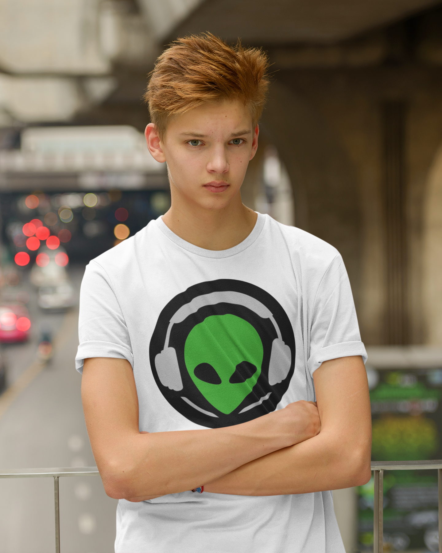 Alien Headphones Short Sleeve T-Shirt